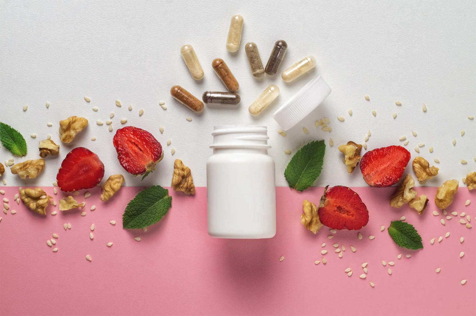 Healthy food, supplements, is part of a holistic approach to balancing hormones naturally.