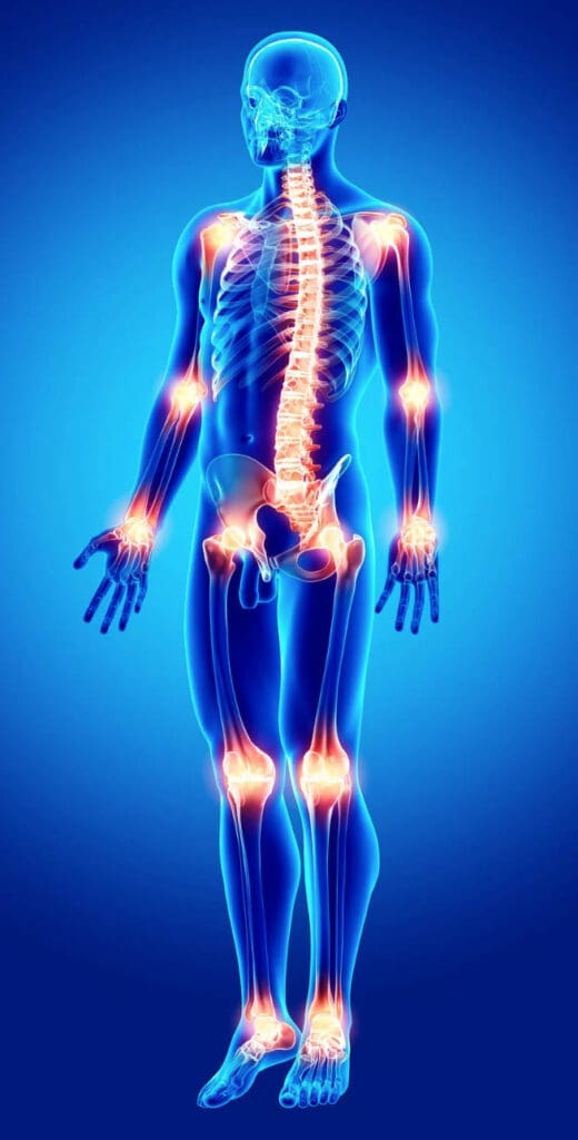 Common causes of chronic pain including inflammation, muscle tension, and joint issues.