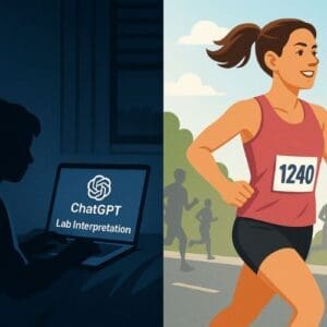 to show the 2 lives of a woman and ai